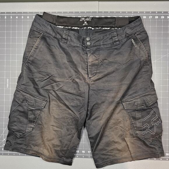 Fox Racing Shorts 36x13 Black Bike Cargo Demo Ranger Cycling Adjustable Grunge - Picture 1 of 15